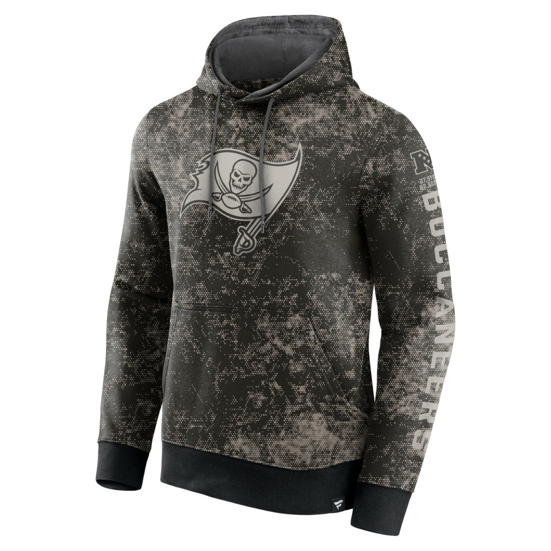 Tampa Bay Buccaneers Blackout Tonal Pullover Hoodie - Black/Gray Hoodies