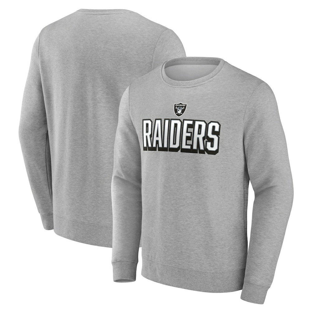 Las Vegas Raiders Bold Move Pullover Sweatshirt - Heather Gray Pullover