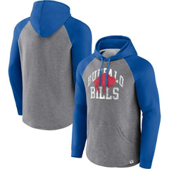 Buffalo Bills Favorite Arch Raglan Pullover Hoodie - Heather Gray Hoodies