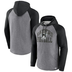 Las Vegas Raiders Favorite Arch Raglan Pullover Hoodie - Heather Gray Hoodies