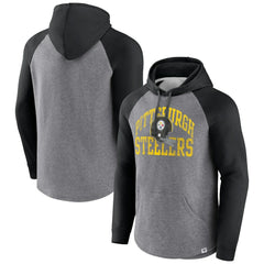 Pittsburgh Steelers Favorite Arch Raglan Pullover Hoodie - Heather Gray Hoodies