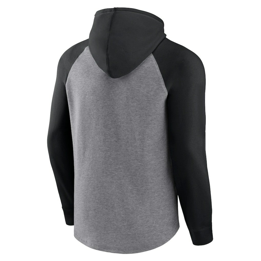Pittsburgh Steelers Favorite Arch Raglan Pullover Hoodie - Heather Gray Hoodies