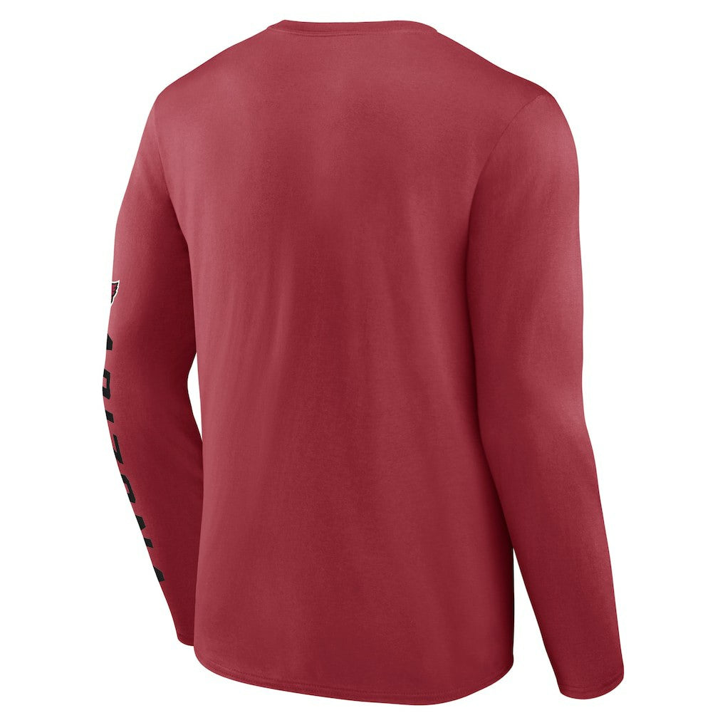 Arizona Cardinals Helmet Platform Long Sleeve T-Shirt - Cardinal T-shirts