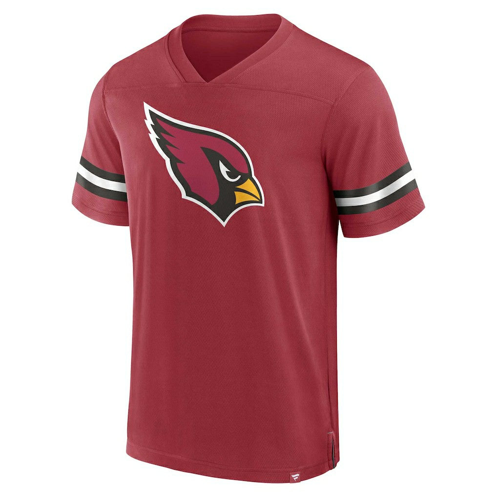 Arizona Cardinals Jersey Tackle V-Neck T-Shirt - Cardinal T-shirts