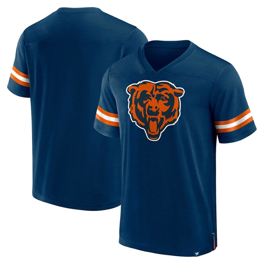 Chicago Bears Jersey Tackle V-Neck T-Shirt - Navy T-shirts