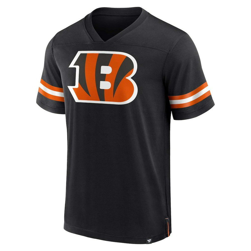 Cincinnati Bengals Jersey Tackle V-Neck T-Shirt - Black T-shirts