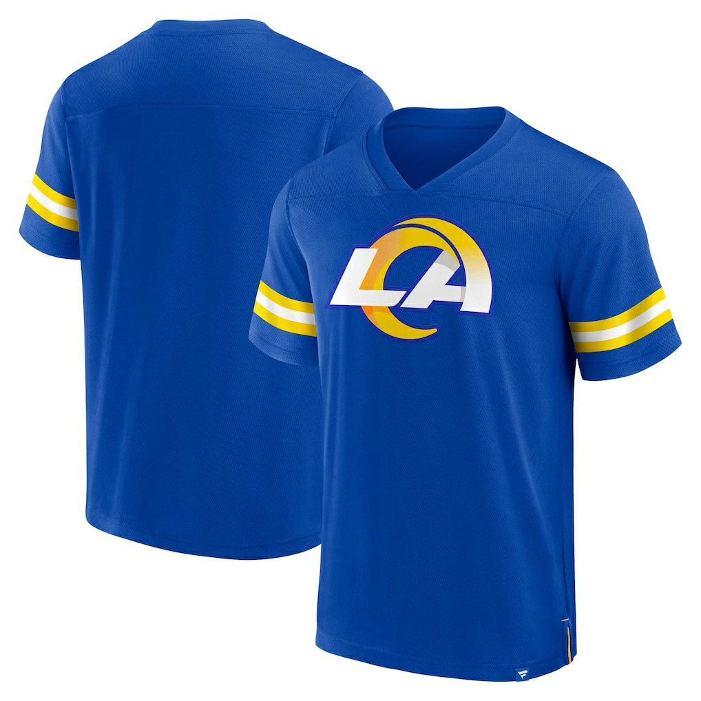 Los Angeles Rams Jersey Tackle V-Neck T-Shirt - Royal T-shirts