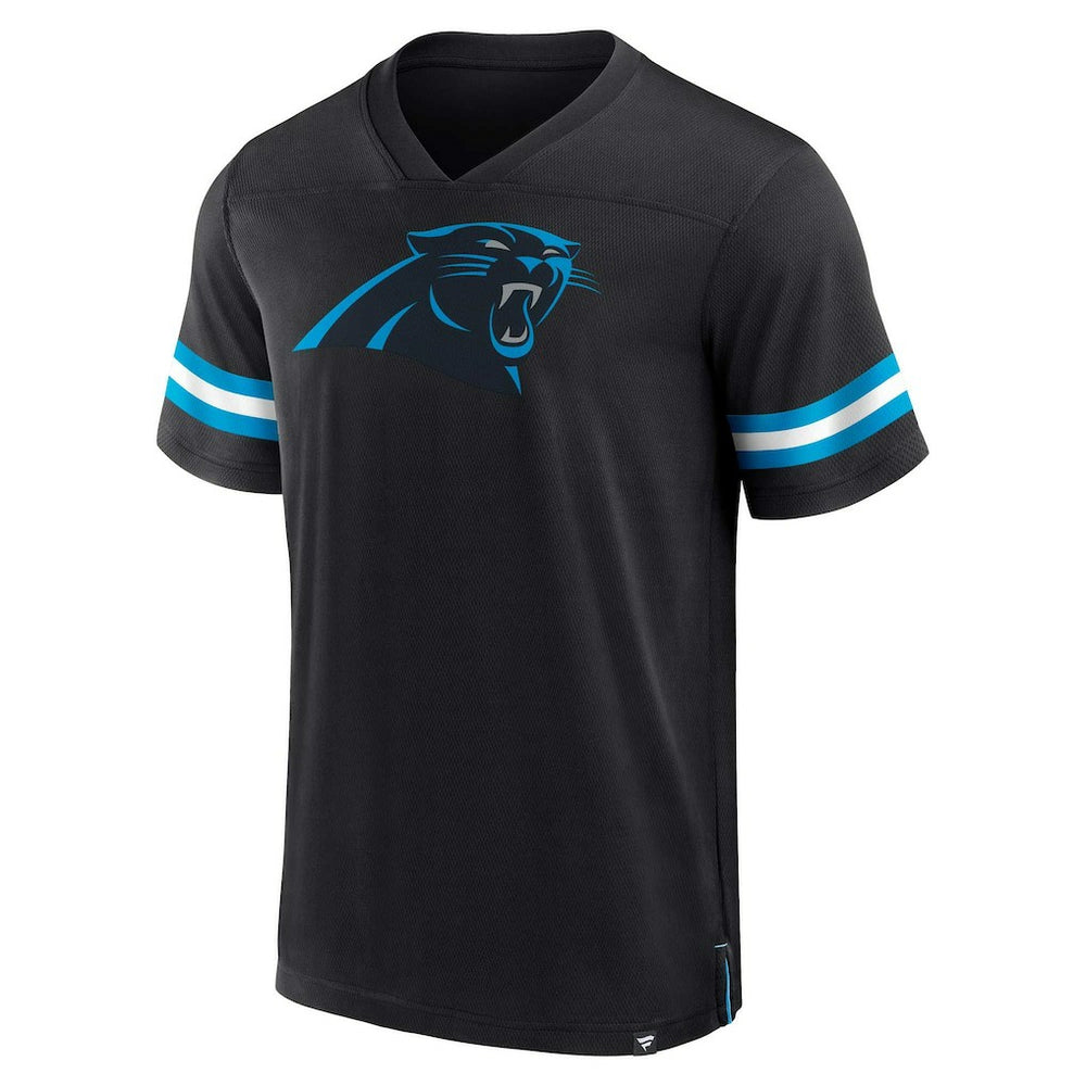 Carolina Panthers Jersey Tackle V-Neck T-Shirt - Black T-shirts