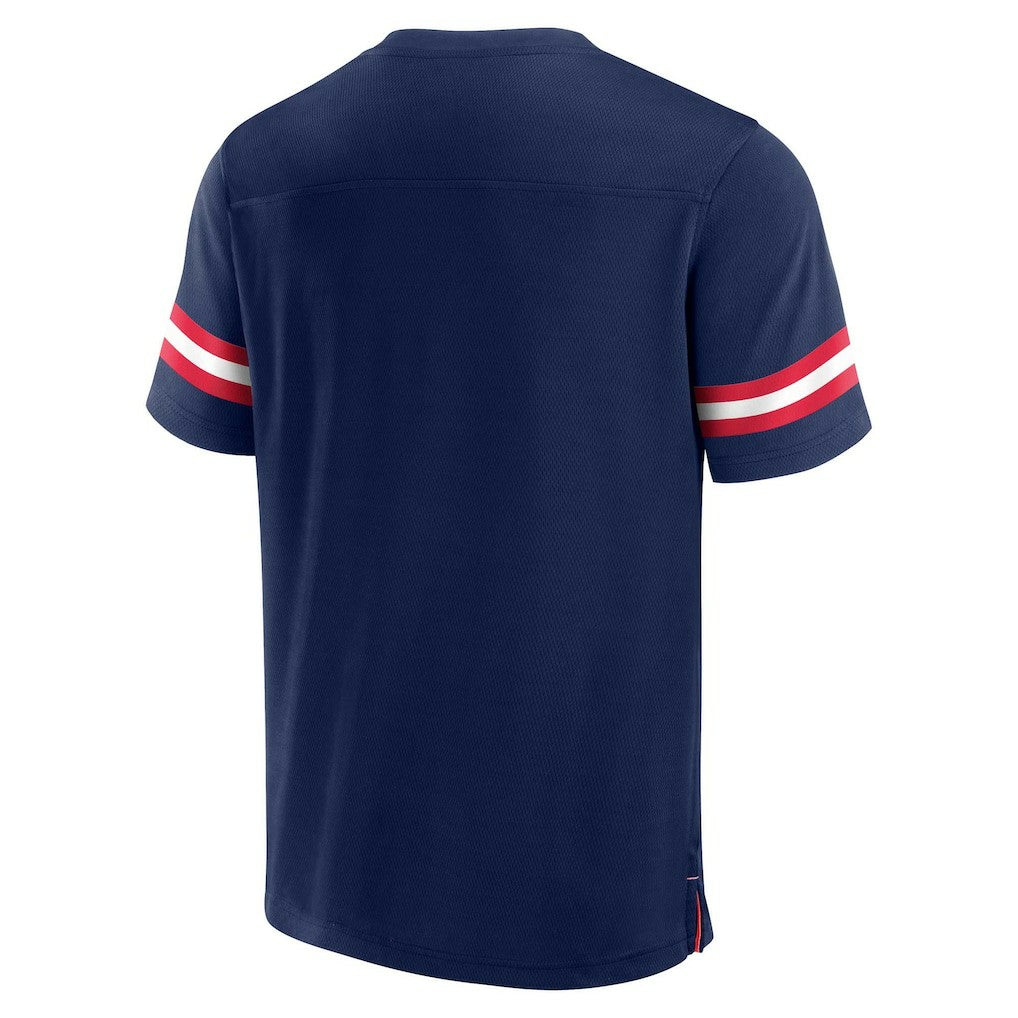 New England Patriots Jersey Tackle V-Neck T-Shirt - Navy T-shirts