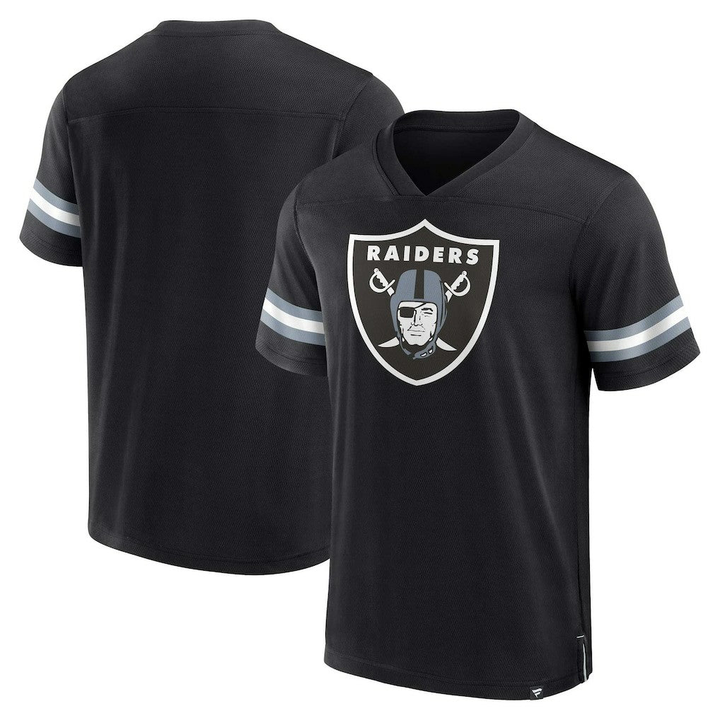 Las Vegas Raiders Jersey Tackle V-Neck T-Shirt - Black T-shirts