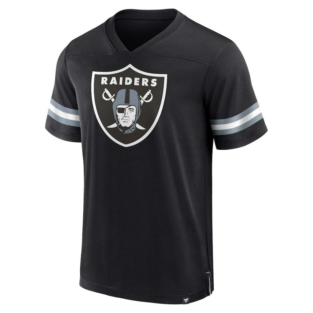Las Vegas Raiders Jersey Tackle V-Neck T-Shirt - Black T-shirts