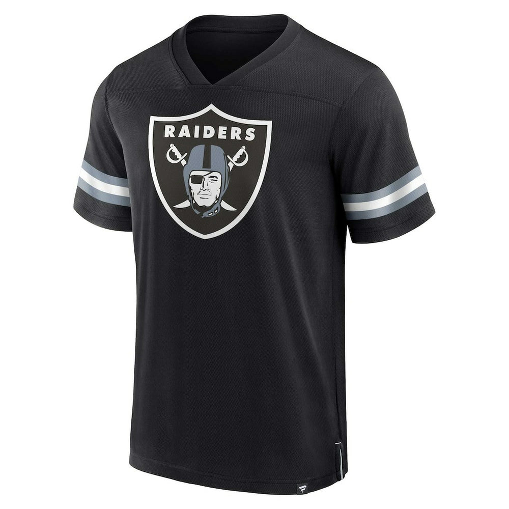 Las Vegas Raiders Jersey Tackle V-Neck T-Shirt - Black T-shirts