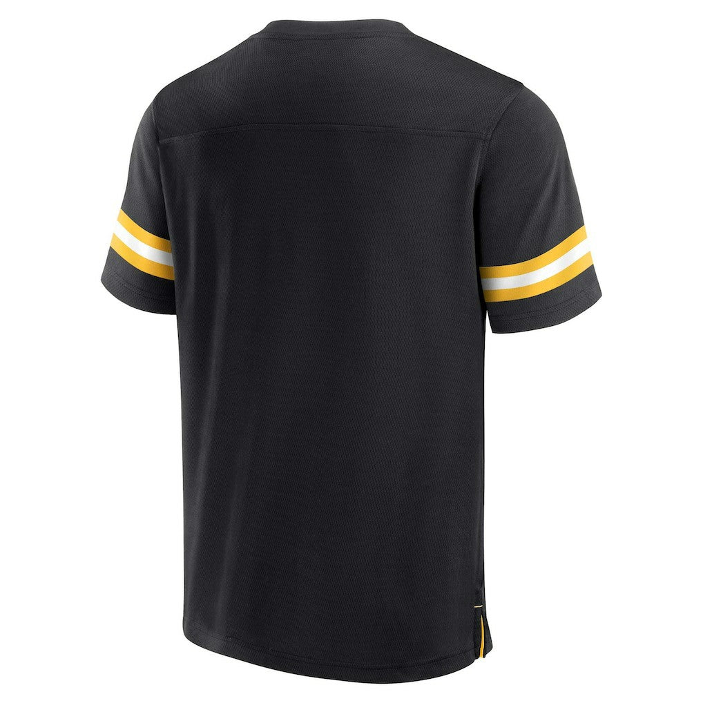 Pittsburgh Steelers Jersey Tackle V-Neck T-Shirt - Black T-shirts