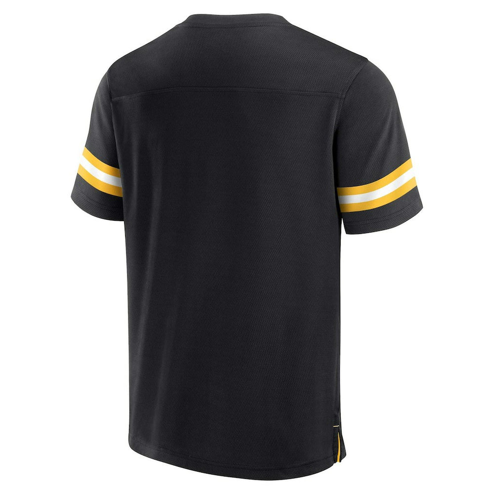 Pittsburgh Steelers Jersey Tackle V-Neck T-Shirt - Black T-shirts