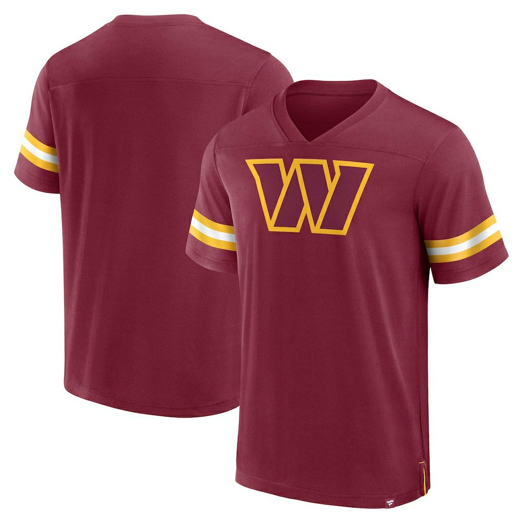 Washington Commanders Jersey Tackle V-Neck T-Shirt - Burgundy T-shirts