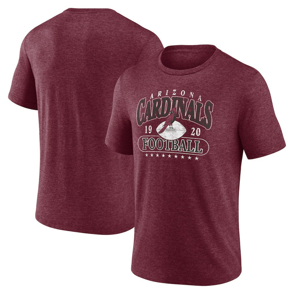 Arizona Cardinals Retro Tri-Blend T-Shirt - Heather Cardinal T-shirts