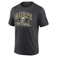 New Orleans Saints Retro Tri-Blend T-Shirt - Heather Charcoal T-shirts