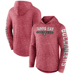 Tampa Bay Buccaneers Pill Stack Long Sleeve Hoodie T-Shirt - Heather Red Hoodies