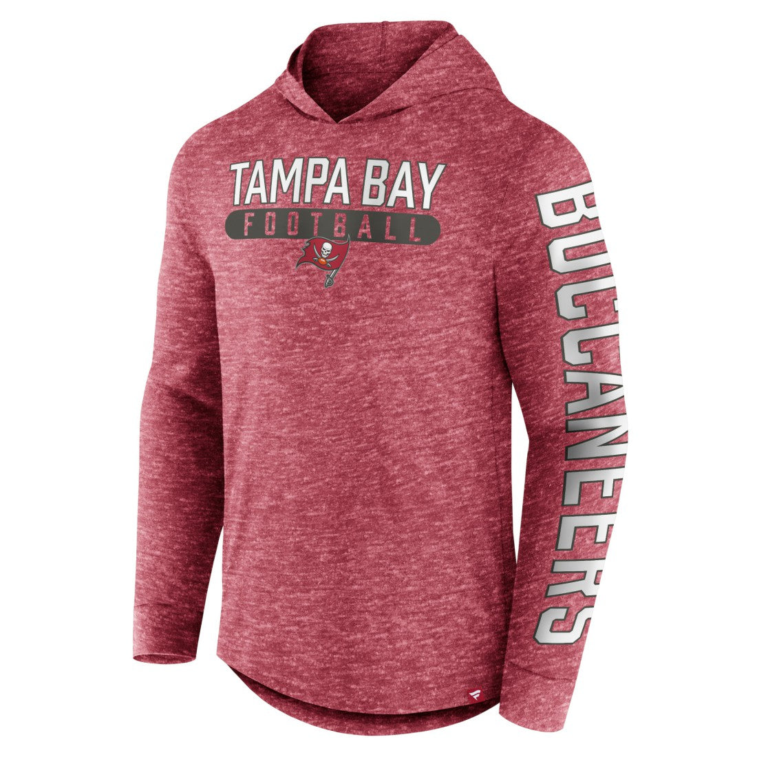 Tampa Bay Buccaneers Pill Stack Long Sleeve Hoodie T-Shirt - Heather Red Hoodies