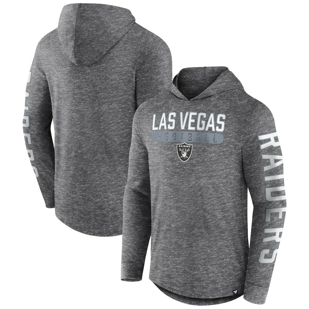 Las Vegas Raiders Pill Stack Long Sleeve Hoodie T-Shirt - Heather Charcoal Hoodies