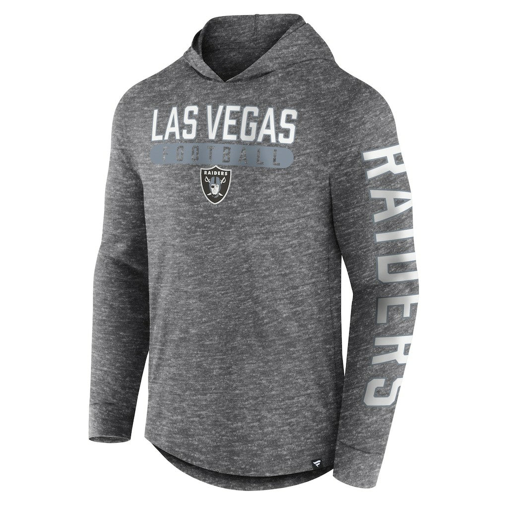 Las Vegas Raiders Pill Stack Long Sleeve Hoodie T-Shirt - Heather Charcoal Hoodies