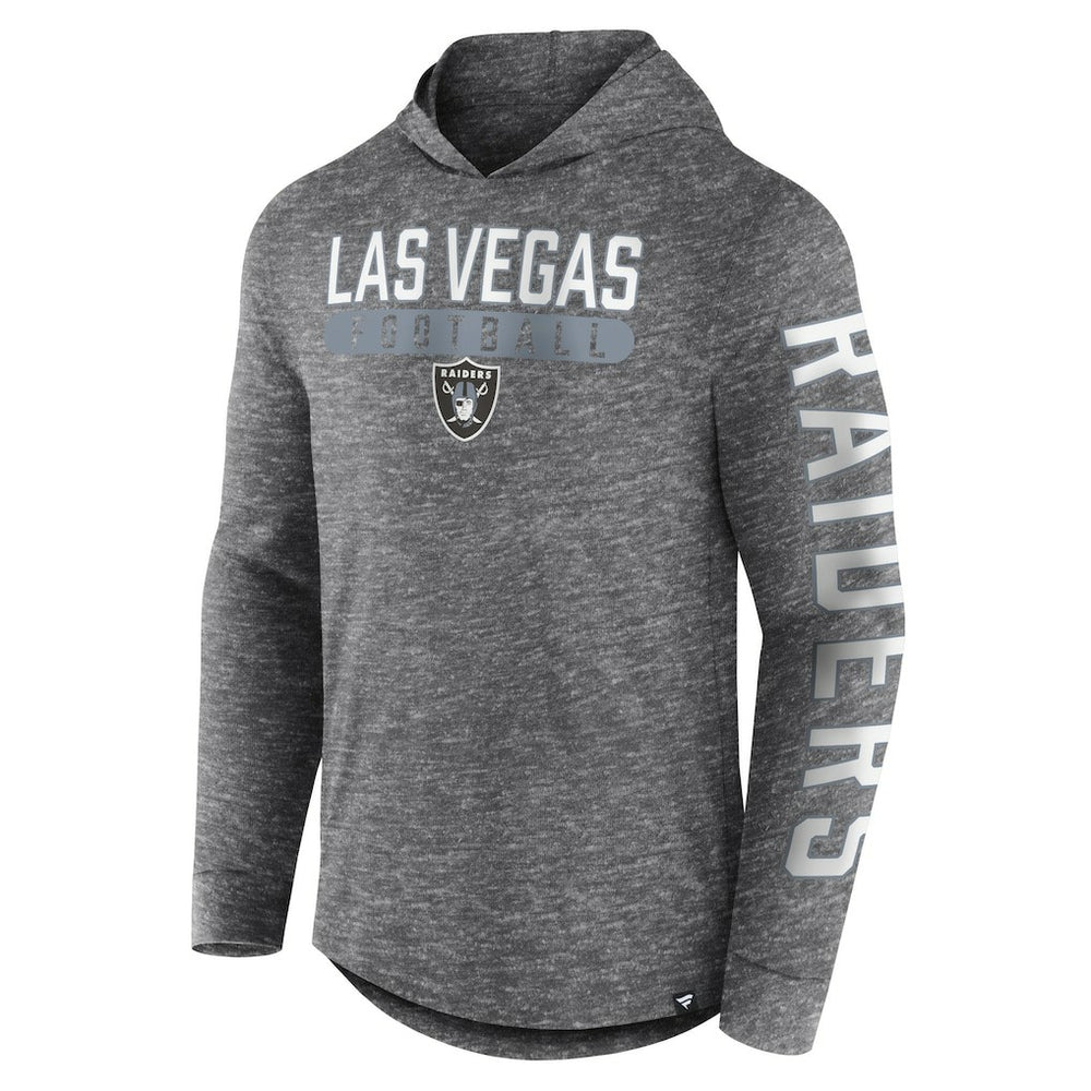 Las Vegas Raiders Pill Stack Long Sleeve Hoodie T-Shirt - Heather Charcoal Hoodies