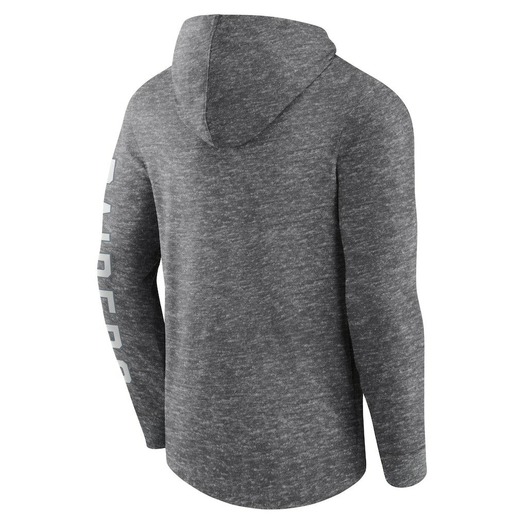 Las Vegas Raiders Pill Stack Long Sleeve Hoodie T-Shirt - Heather Charcoal Hoodies