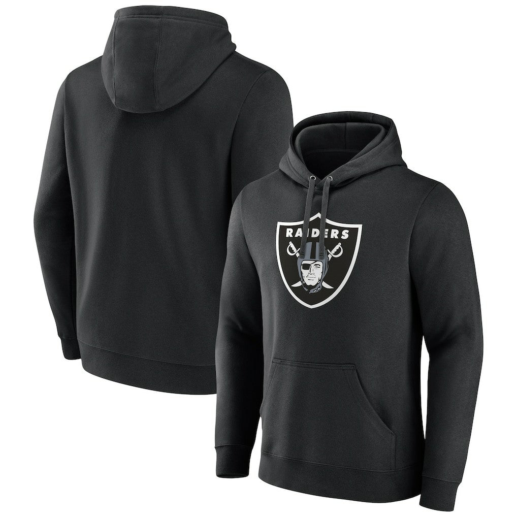 Las Vegas Raiders Primary Logo Fleece Pullover Hoodie - Black Hoodies