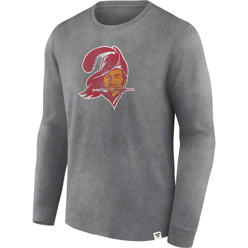 Tampa Bay Buccaneers Washed Primary Long Sleeve T-Shirt - Heather Charcoal T-shirts