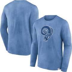 Los Angeles Rams Washed Primary Long Sleeve T-Shirt - Heather Royal T-shirts