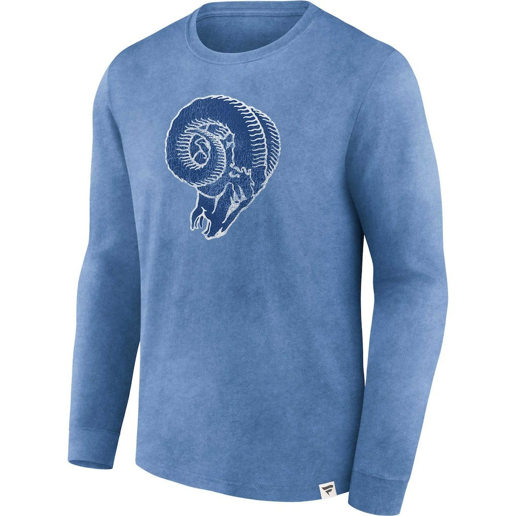 Los Angeles Rams Washed Primary Long Sleeve T-Shirt - Heather Royal T-shirts