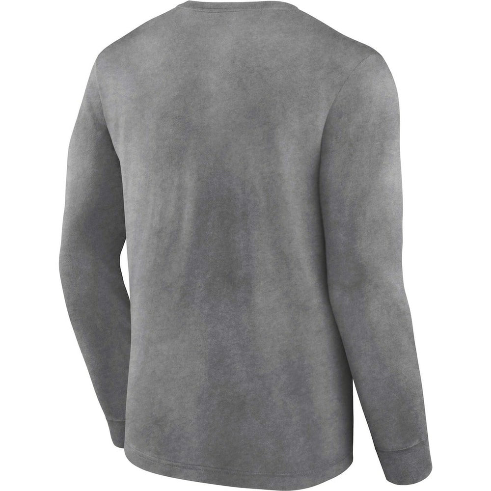 New Orleans Saints Washed Primary Long Sleeve T-Shirt - Heather Charcoal T-shirts