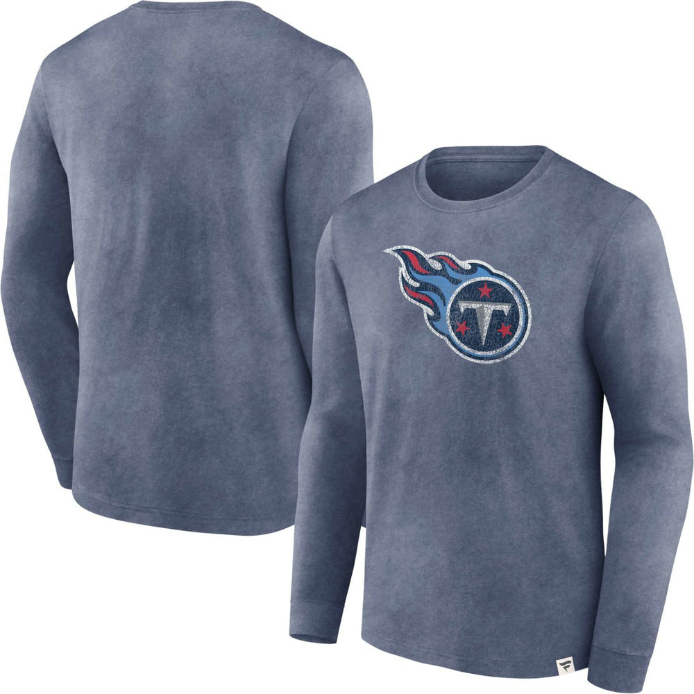 Tennessee Titans Washed Primary Long Sleeve T-Shirt - Heather Navy T-shirts
