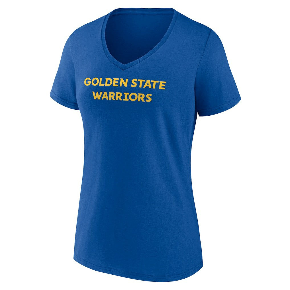 Golden State Warriors Women's Wordmark V-Neck T-Shirt Royal outlet