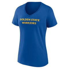 Golden State Warriors Women's Wordmark V-Neck T-Shirt Royal outlet