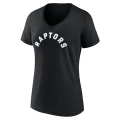 Toronto Raptors Women's Wordmark V-Neck T-Shirt Black