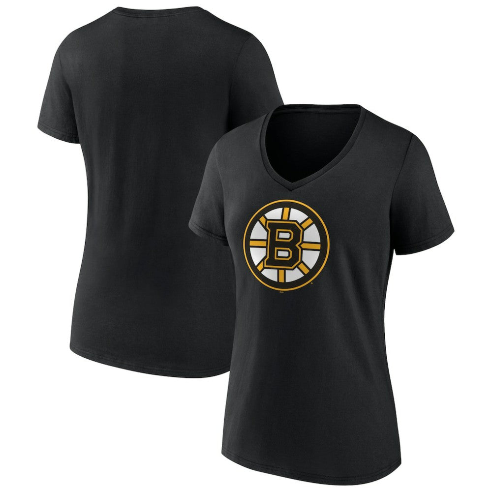 Boston Bruins Women's Team Logo V-Neck T-Shirt - Black | US 5088094