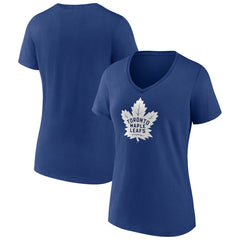 Toronto Maple Leafs Women's Team Logo V-Neck T-Shirt - Blue | US 5088113