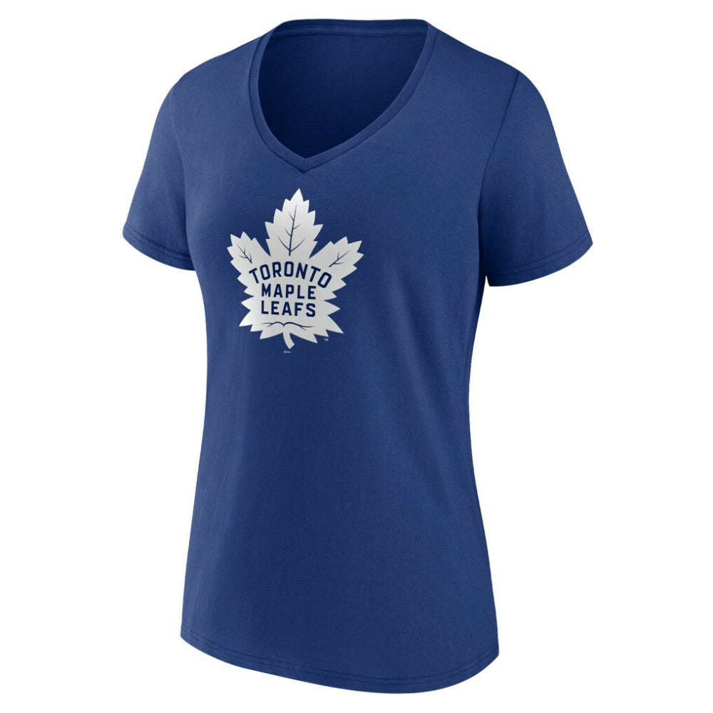Toronto Maple Leafs Women's Team Logo V-Neck T-Shirt - Blue | US 5088113