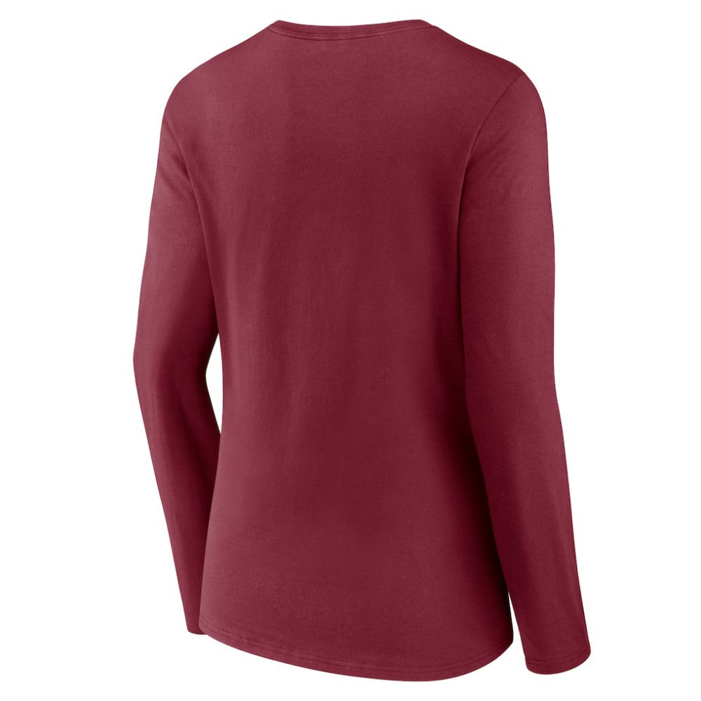 Colorado Avalanche Women's Team Logo Long Sleeve V-Neck T-Shirt - Burgundy | US 5088122