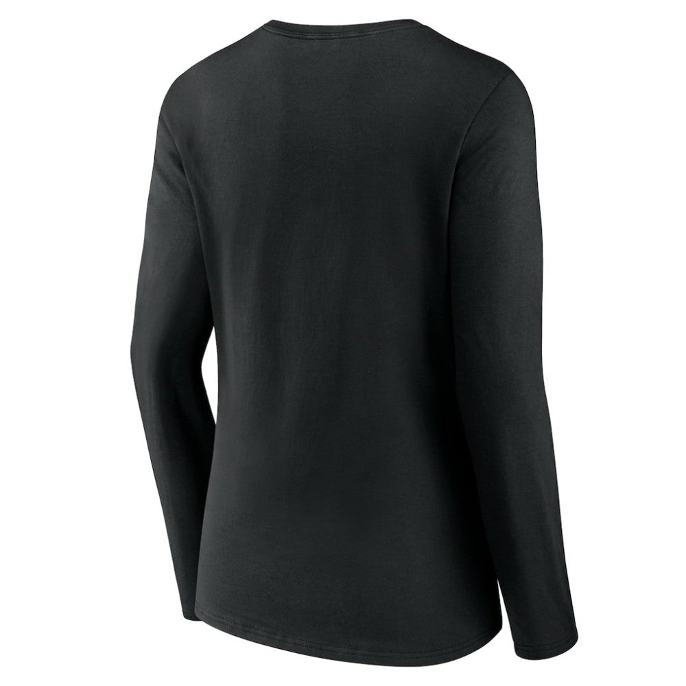 Pittsburgh Penguins Women's Team Logo Long Sleeve V-Neck T-Shirt - Black | US 5088132