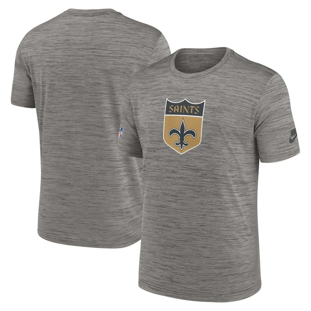 New Orleans Saints 2023 Sideline Alternate Logo Performance T-Shirt - Heather Charcoal T-shirts