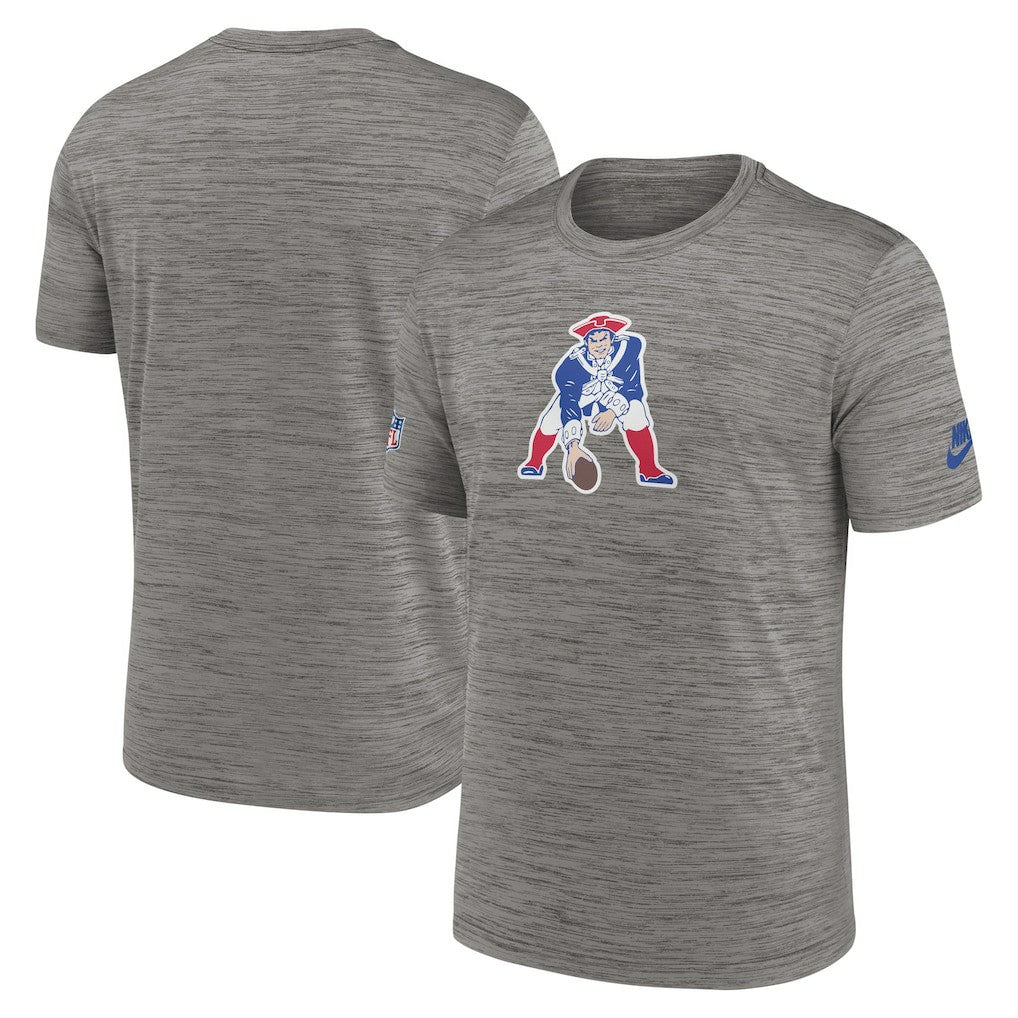 New England Patriots 2023 Sideline Alternate Logo Performance T-Shirt - Heather Charcoal T-shirts
