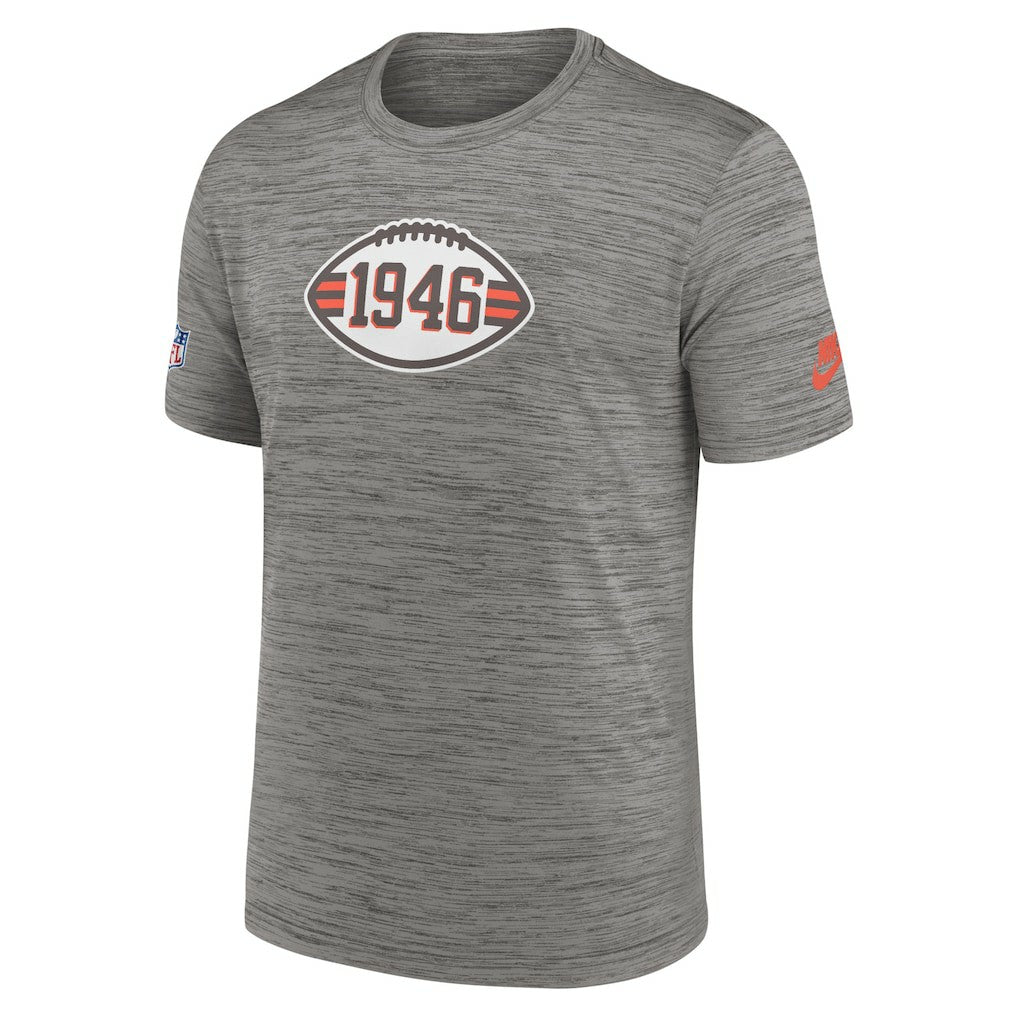 Cleveland Browns 2023 Sideline Alternate Logo Performance T-Shirt - Heather Charcoal T-shirts