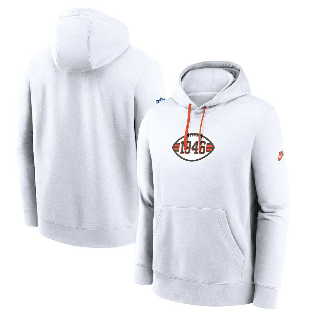 Cleveland Browns 2023 Sideline Club Alternate Tri-Blend Pullover Hoodie - White Hoodies