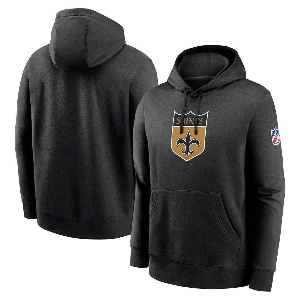 New Orleans Saints 2023 Sideline Club Alternate Tri-Blend Pullover Hoodie - Black Hoodies