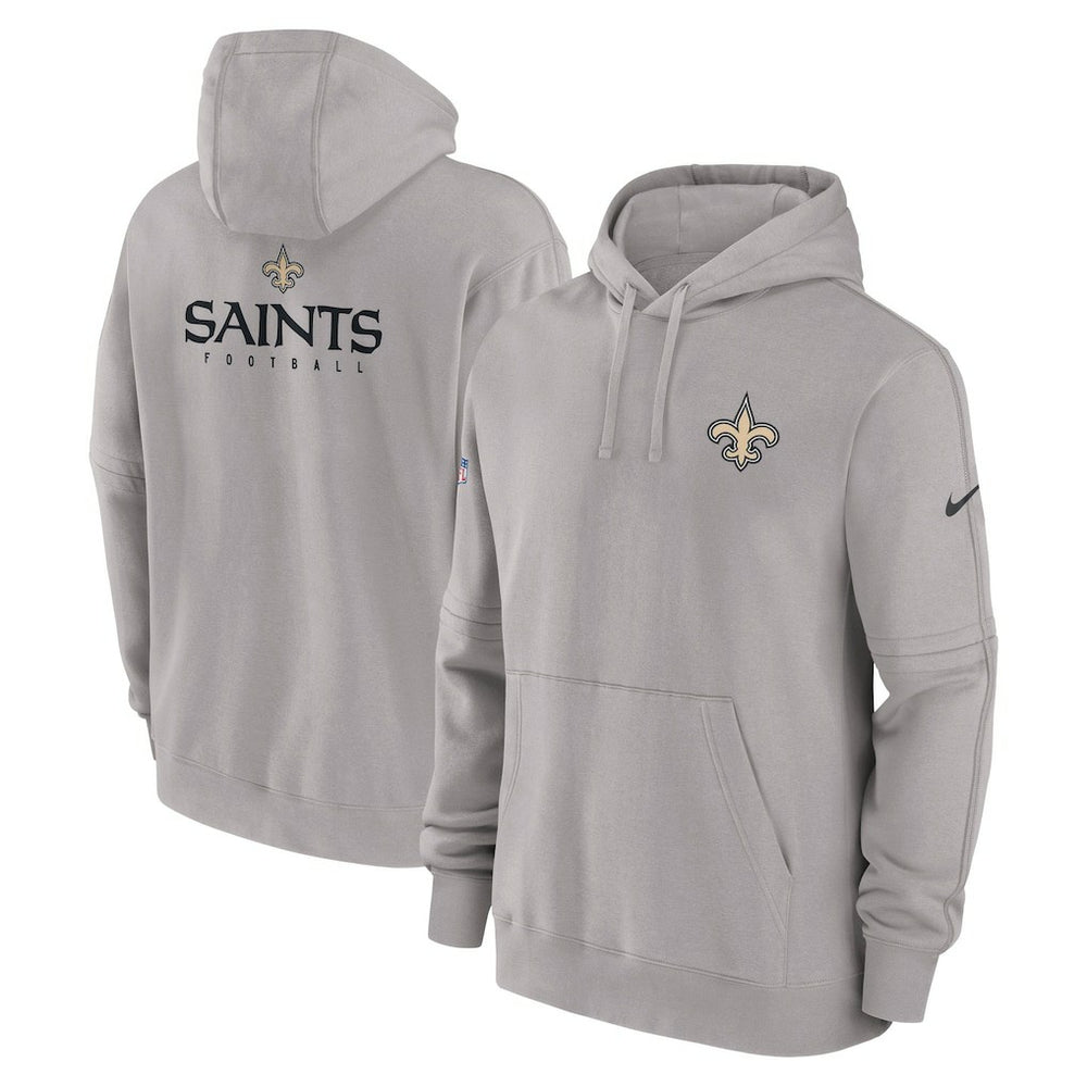 New Orleans Saints Sideline Club Fleece Pullover Hoodie - Gray Hoodies