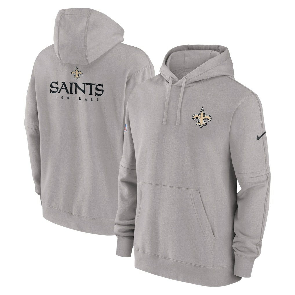 New Orleans Saints Sideline Club Fleece Pullover Hoodie - Gray Hoodies