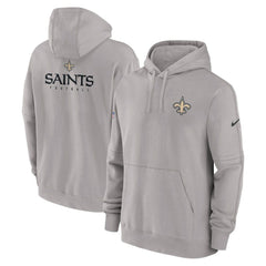 New Orleans Saints Sideline Club Fleece Pullover Hoodie - Gray Hoodies