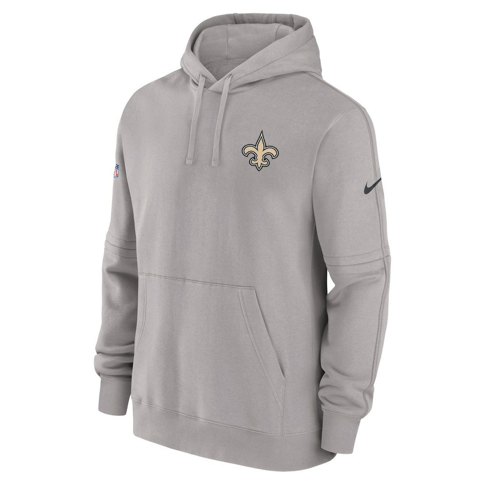 New Orleans Saints Sideline Club Fleece Pullover Hoodie - Gray Hoodies